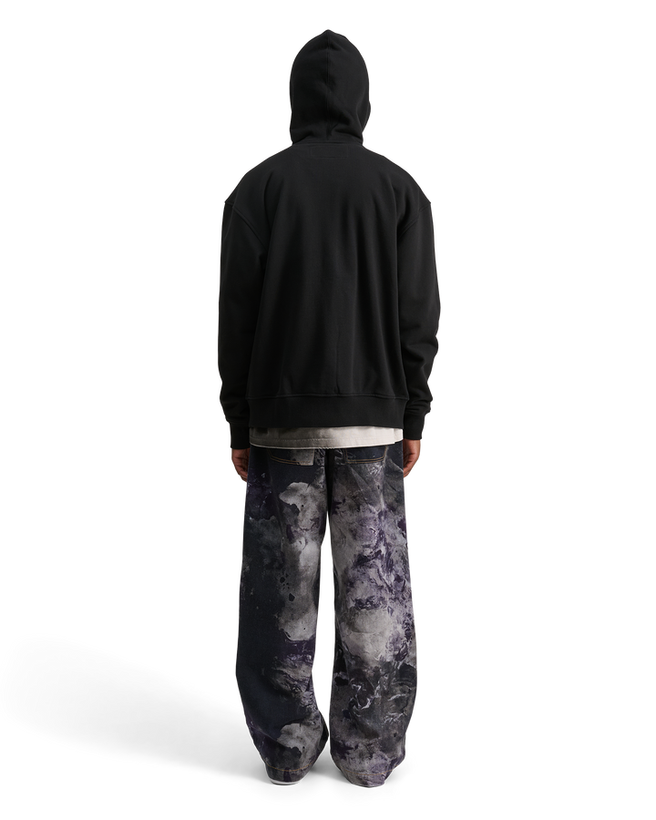 ALIS AARON HOODIE W/ ZIPPER & LOGO Hoodie Solid Black