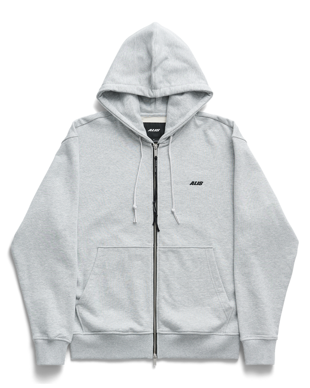 ALIS AARON HOODIE W/ ZIPPER & LOGO Hoodie Grey Melange