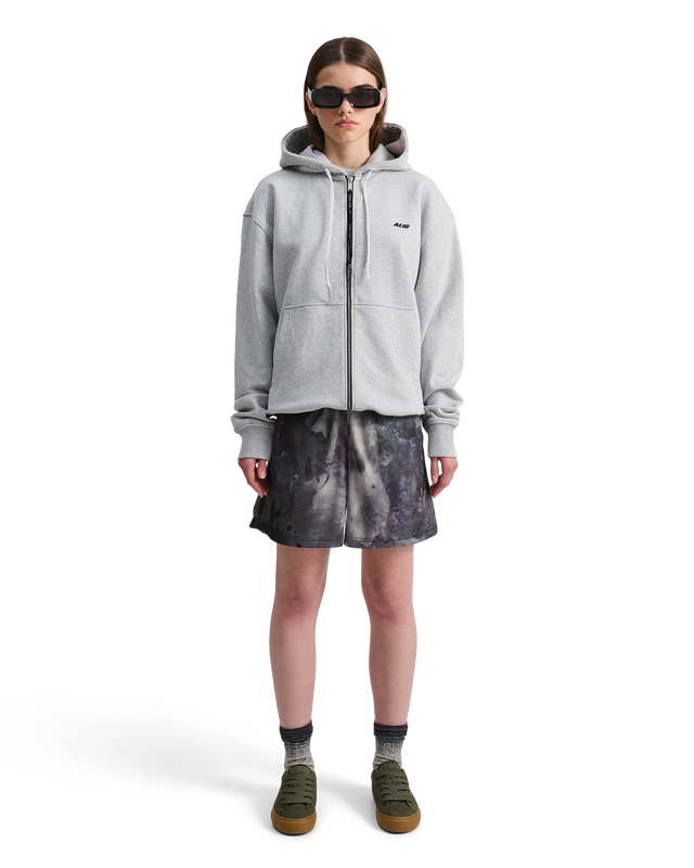 ALIS AARON HOODIE W/ ZIPPER & LOGO Hoodie Grey Melange