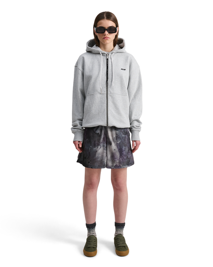 ALIS AARON HOODIE W/ ZIPPER & LOGO Hoodie Grey Melange