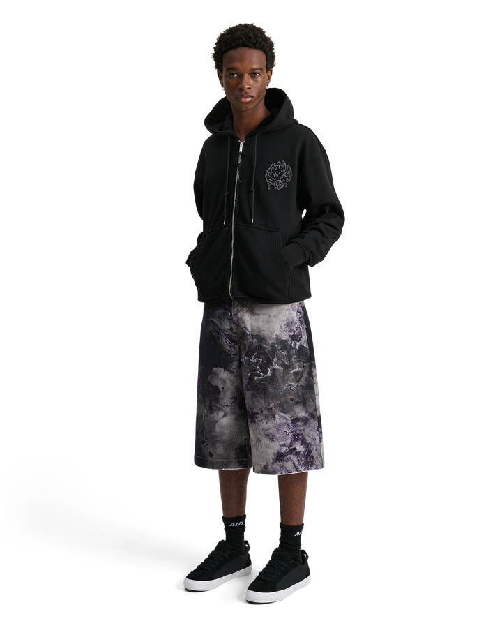 ALIS AARON HOODIE W/ ZIPPER & LOTUS PATCH Hoodie Faded Black