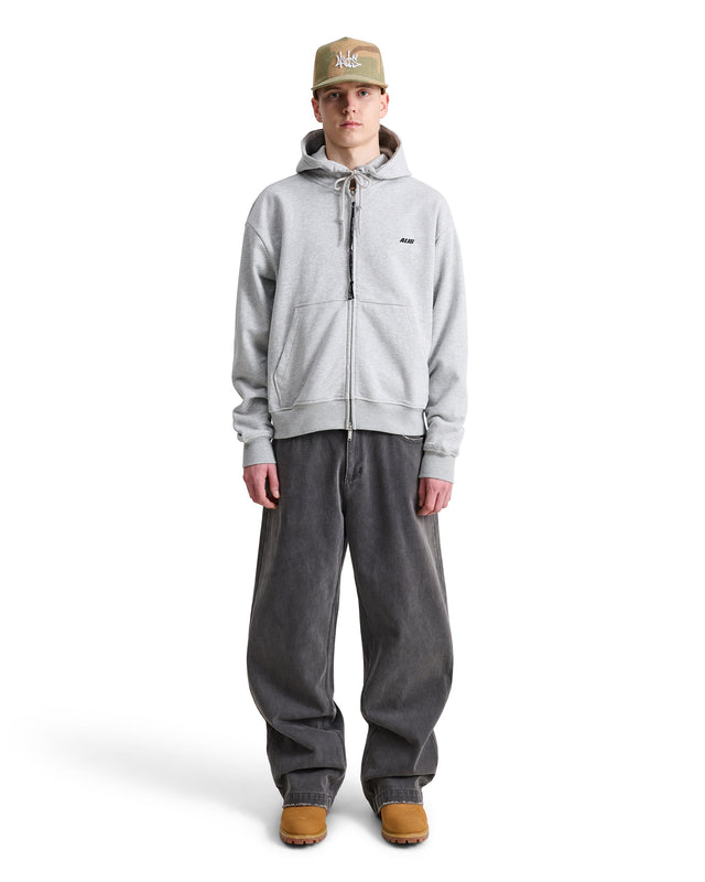 ALIS AARON HOODIE W/ ZIPPER & LOGO Hoodie Grey Melange