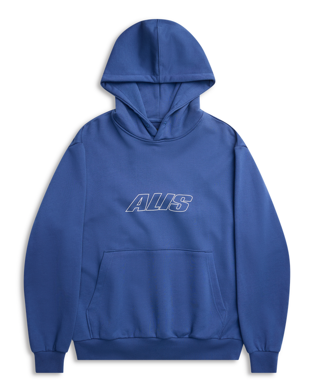 ALIS AORI HOODIE W/ CHEST LOGO OUTLINE Hoodie Solid Blue