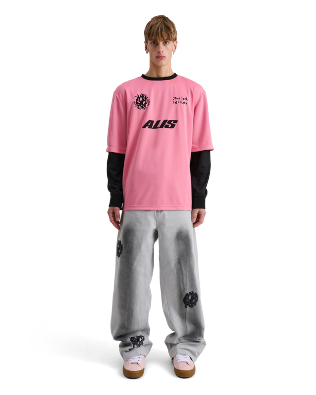 ALIS COMEBACK CLUB 2-LAYER JERSEY L/S Jersey Pink : Black