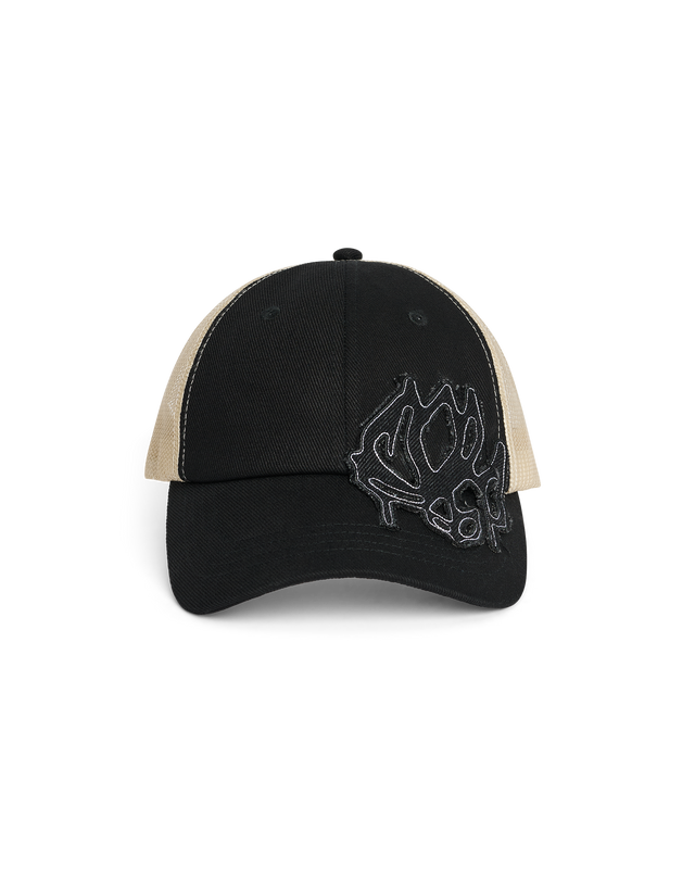 ALIS DONNEI TRUCKER CAP W/ LOTUS PATCH Headwear Black