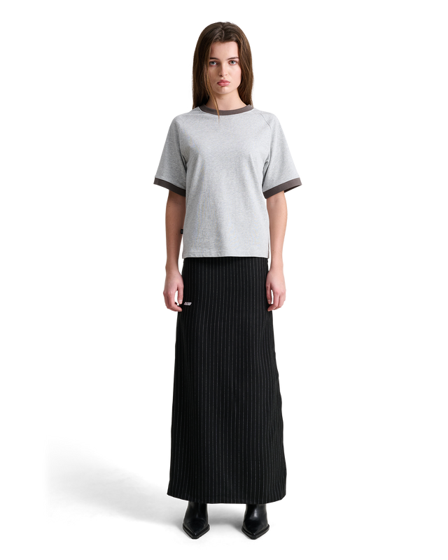 ALIS DONNE RAGLANG TEE W. WITH EMBROIDERY T-shirt Grey Melange