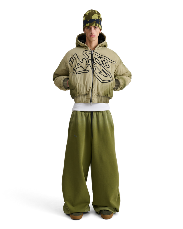 ALIS HOIY OVERSIZED BOMBER JACKET W/ EMBROIDERY Jacket Gray Green + Spray