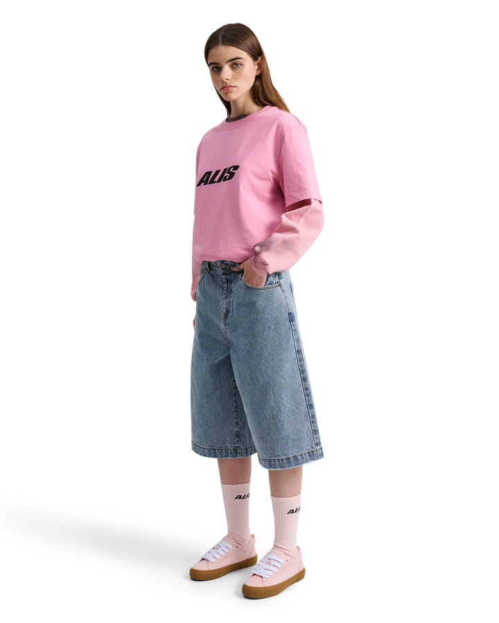 ALIS JERON ESSENTIAL T-SHIRT W/ CHEST LOGO T-shirt Solid Pink