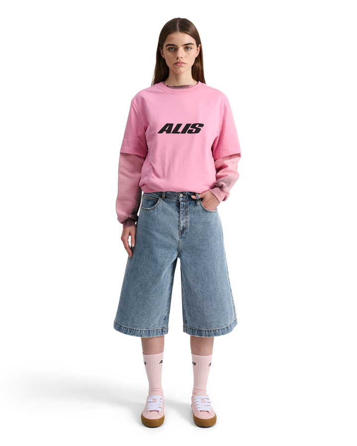 ALIS JERON ESSENTIAL T-SHIRT W/ CHEST LOGO T-shirt Solid Pink
