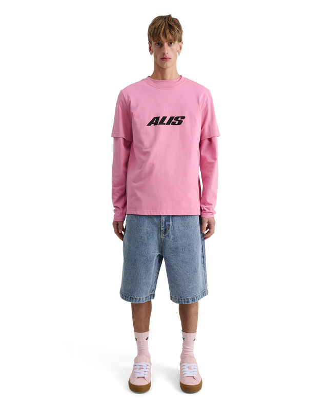 ALIS JERON ESSENTIAL T-SHIRT W/ CHEST LOGO T-shirt Solid Pink