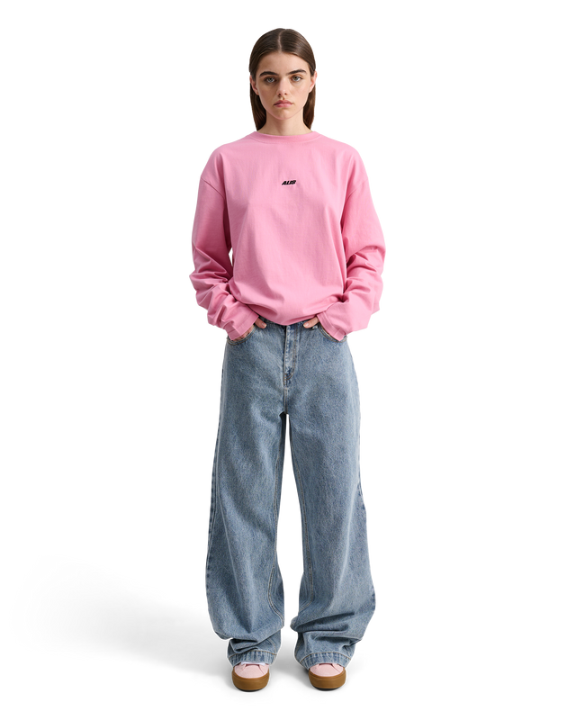 ALIS JOSHUA LONG SLEEVE W/ LOGO L/S Jersey Solid Pink