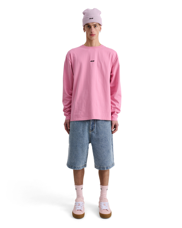 ALIS JOSHUA LONG SLEEVE W/ LOGO L/S Jersey Solid Pink