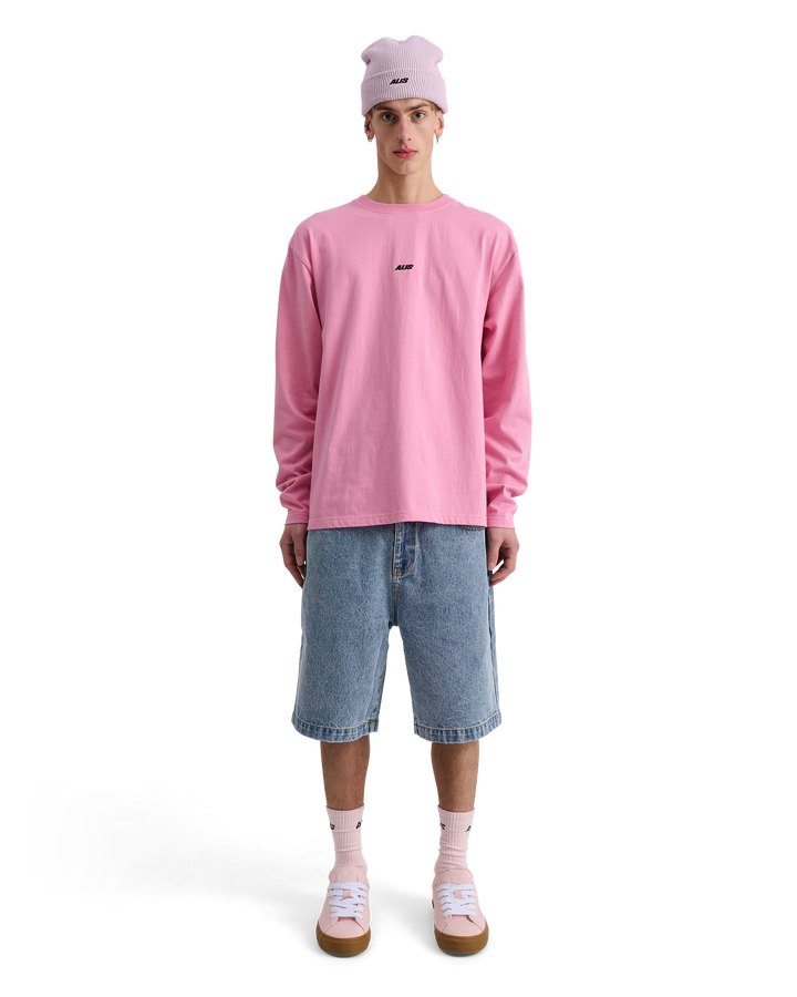 ALIS JOSHUA LONG SLEEVE W/ LOGO L/S Jersey Solid Pink
