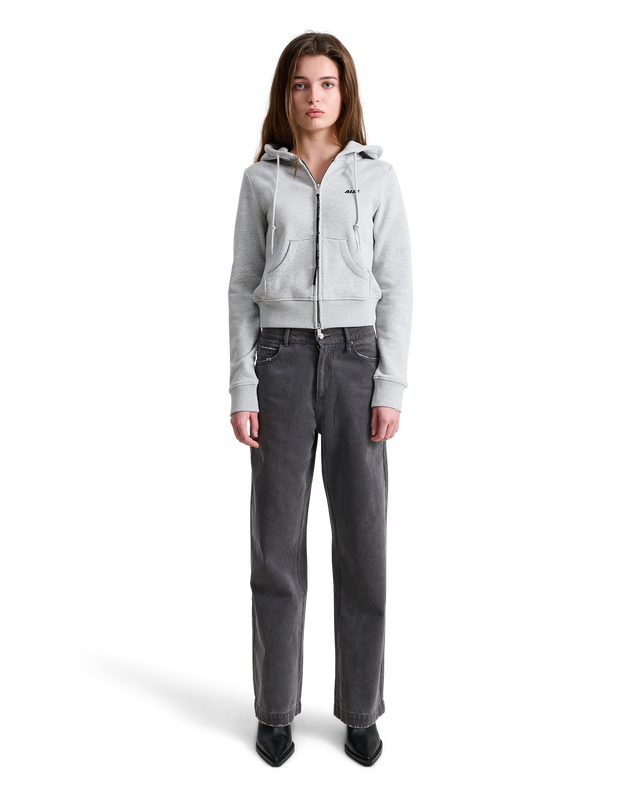 ALIS LAUREN TIGHT FIT HOODIE W/ LOGO Hoodie Grey Melange