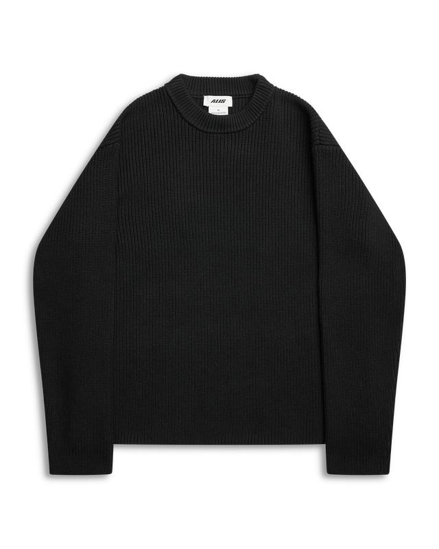 ALIS LEDLEY RIB KNITTED PULL OVER Knitwear Solid Black