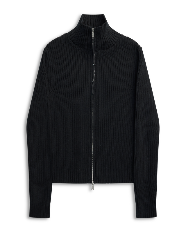 ALIS PEAROS KNIT SWEATER W/ ZIP Knitwear Solid Black