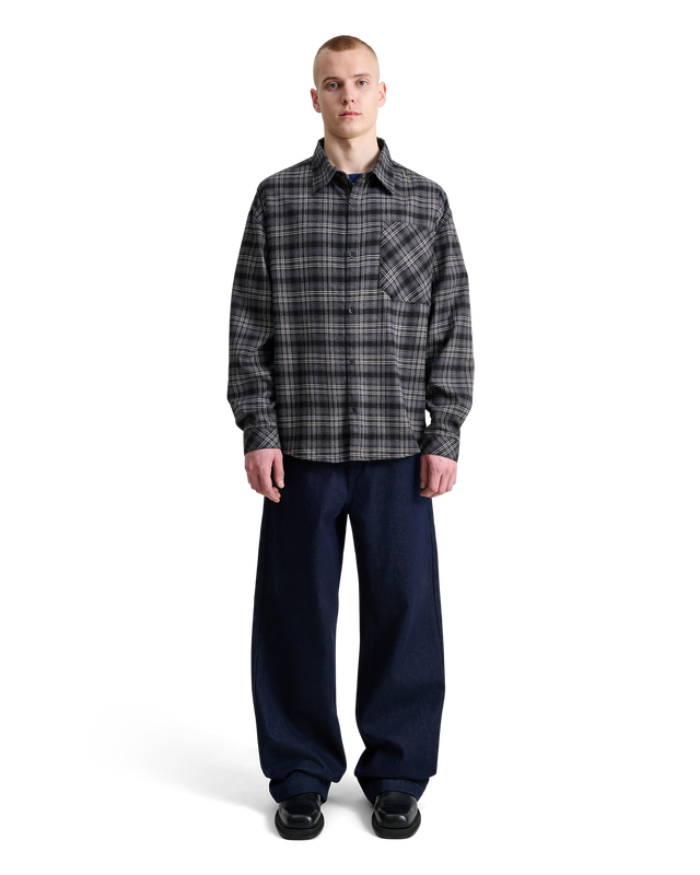 ALIS SYRIL LONG SLEEVED OVERSIZED SHIRT Shirt GREY:BLACK TARTAN