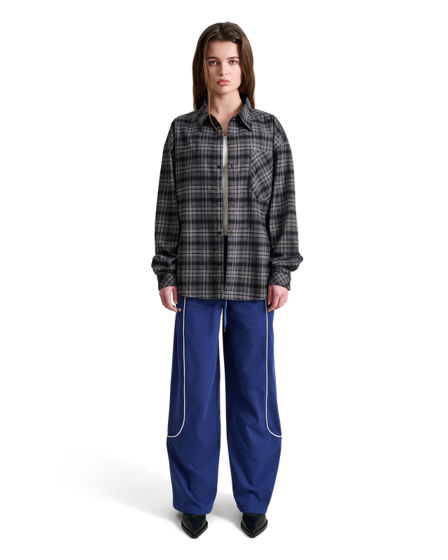 ALIS SYRIL LONG SLEEVED OVERSIZED SHIRT Shirt GREY:BLACK TARTAN
