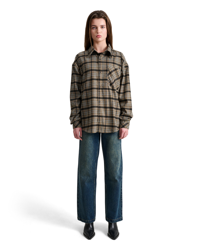 ALIS SYRIL LONG SLEEVED OVERSIZED SHIRT Shirt SAND:BLUE TARTAN
