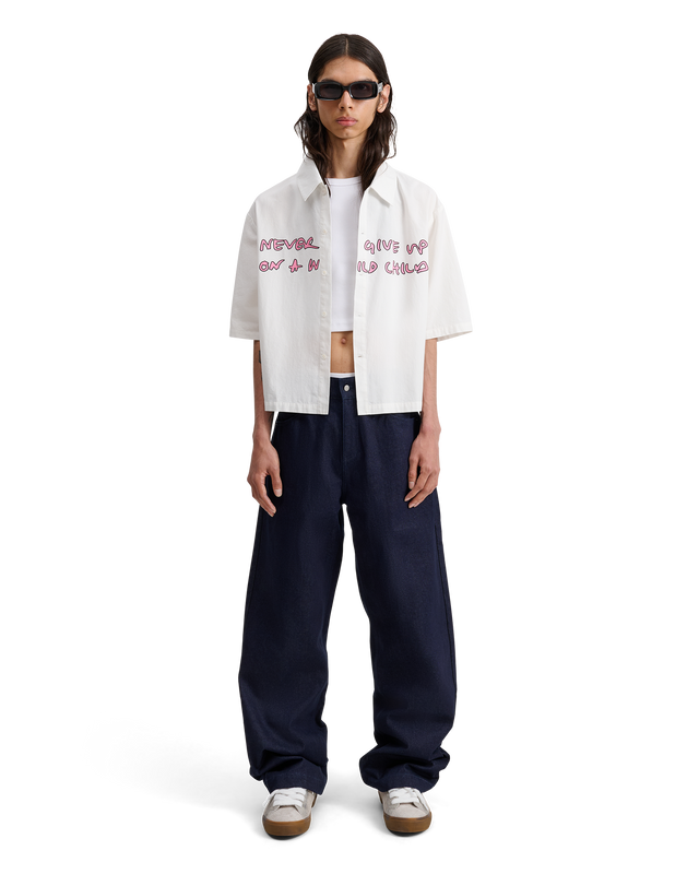 ALIS THEOTIS CROPPED SHORT SLEEVE SHIRT W/ CHEST PRINT Shirt