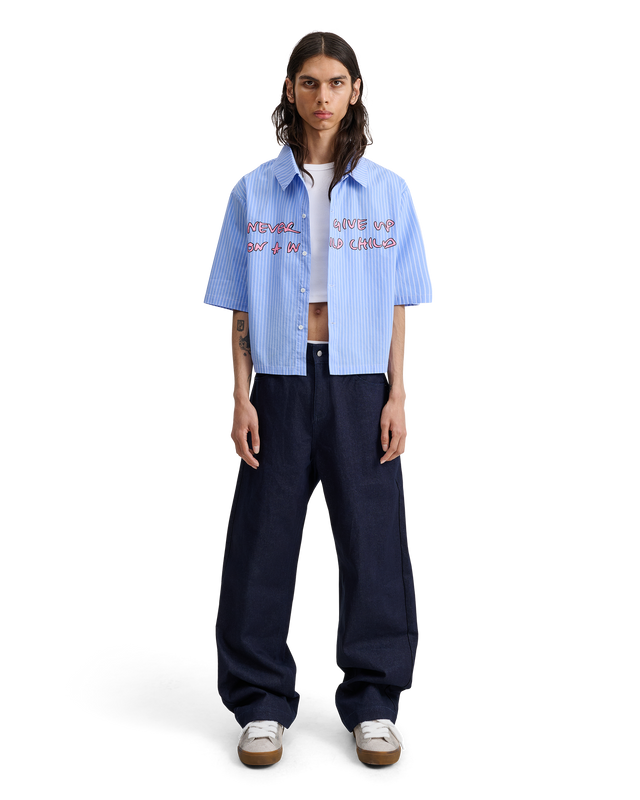 ALIS THEOTIS CROPPED SHORT SLEEVE SHIRT W/ CHEST PRINT Shirt